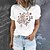 cheap T-Shirts-Women&#039;s T shirt Tee White Yellow Light Green Print Graphic Letter Daily Holiday Short Sleeve Round Neck Basic 100% Cotton Regular Painting S