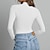 baratos Bodysuit-Mulheres Maiô Preto Bege Branco Com Corte Tecido Casual Manga Longa Gola Alta Básico S