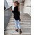 abordables Tops &amp; Blouses-Mujer Camisa Blusa Marrón oscuro Negro Blanco Botón Bolsillo Plano Casual Manga Larga Cuello Camisero Básico Regular S