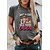 cheap T-Shirts-Women&#039;s T shirt Tee Burgundy Tee 100% Cotton Graphic Dog Letter Black White Wine Print Short Sleeve Daily Holiday Weekend Basic Round Neck Regular Fit