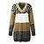 cheap Sweaters-Women&#039;s Pullover Sweater Jumper V Neck Crochet Knit Knit Patchwork Knitted Fall Winter Tunic Going out Weekend Stylish Long Sleeve Color Gradient Brown S M L