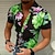 abordables Men's Printed Shirts-Hombre Floral Graphic Flores tropicales Camisa camisa hawaiana Manga Corta Camisa Cuello Vuelto Design Casual Exterior Fiesta Casual Azul Piscina Negro / Rojo Morado S M L