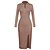cheap Casual Dresses-Women&#039;s DESIGN Long-sleeved ribbed rope belt button slit dress sage green lavander brown