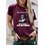 preiswerte T-Shirt-Damen T Shirt Schwarz Wein Rote Bedruckt Graphic Hund Täglich Festtage Kurzarm Rundhalsausschnitt Basic 100% Baumwolle Standard Farbe S