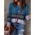 billige Hættetrøjer &amp; sweatshirts-Dame Sweatshirt bluse Basale Lyserød Rød Blå Grafisk Gade Langærmet Rund hals