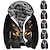 cheap Hoodies-Men&#039;s Unisex Graphic Prints Skull Full Zip Hoodie Jacket Hooded Zipper Print 3D Print Daily Sports Casual Designer Hoodies Sweatshirts  Long Sleeve Black