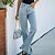 abordables Pants-Femme Pantalon Jeans Fendu Jambe droite Classique Moderne Plein Jeans Printemps &amp; Automne Standard Noir Bleu de minuit Bleu clair