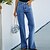 cheap Pants-Women&#039;s Pants Trousers Jeans Split Straight Leg Classic Modern Plain Jeans Spring &amp;  Fall Regular Black Dark Blue Light Blue