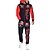 cheap Running &amp; Jogging Clothing-Men&#039;s 2 Piece Full Zip Tracksuit Sweatsuit Street Long Sleeve Thermal Warm Breathable Moisture Wicking Fitness Running Jogging Sportswear Activewear Color Block Magenta Black Green / Micro-elastic