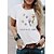 billige T-shirts-Dame T-shirt Bourgogne-T-shirt 100 % bomuld Grafisk Hund Bogstaver Daglig Ferie Weekend Trykt mønster Sort Kortærmet Basale Rund hals