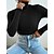 cheap Bodysuit-Women&#039;s Blouse Shirt Green Black Blue Plain Casual Long Sleeve High Neck Basic Regular S