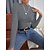 preiswerte Bodysuit-Damen Bluse Hemd Grün Schwarz Blau Glatt Casual Langarm Rundhalsausschnitt Basic Standard S