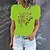 billige T-shirts-Dame T skjorte Hvit Gul Lysegrønn Trykt mønster Grafisk Bokstaver Daglig Ferie Kortermet Rund hals Grunnleggende 100 % bomull Normal Maling S