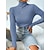 baratos Bodysuit-Mulheres Blusa Camisa Social Verde Preto Azul Tecido Casual Manga Longa Gola Alta Básico Padrão S