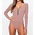 cheap Bodysuit-Women&#039;s Bodysuit Black White Pink Quarter Zip Plain Casual Long Sleeve U Neck Basic S