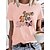 economico T-shirts-Per donna maglietta Bianco Giallo Verde chiaro Stampa Pop art Farfalla Giornaliero Per eventi Manica corta Rotonda Essenziale 100% cotone Standard Pittura S