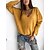 preiswerte Kapuzenpullis &amp; Sweatshirts-Damen Sweatshirt Pullover Zur Seite fahren Basic Gelb Rote Purpur Feste Farbe Strasse Langarm V Ausschnitt