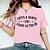 preiswerte T-shirts-Damen T Shirt Schwarz Weiß Rosa Bedruckt Graphic Buchstabe Täglich Festtage Kurzarm Rundhalsausschnitt Basic 100% Baumwolle Standard Farbe S