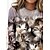 preiswerte Kapuzenpullis &amp; Sweatshirts-Damen T Shirt Rosa Grau Bedruckt Katze 3D Täglich Wochenende Langarm Rundhalsausschnitt Basic Standard 3D Cat Farbe S