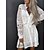 abordables Vestidos casuales-Mujer Vestido de Camisa Vestido informal vestido recortado Exterior Diario Cita Mini vestido Moda Casual Poliéster Encaje Acordonado Encaje Cuello Camisero Verano Primavera Otoño Manga Larga Ajuste