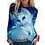 cheap Women&#039;s Hoodies &amp; Sweatshirts-Women&#039;s Basic Weekend Tee with 3D Cat Print