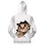 cheap Hoodies &amp; Sweatshirts-Women&#039;s Zip Hoodie Sweatshirt Basic Cute Casual White Light Grey Cat Dailywear Long Sleeve