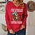 billige Hættetrøjer &amp; Sweatshirts-Dame Sweatshirt bluse Basale Hvid Rød Grøn Grafisk Gade Langærmet V-hals