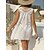 billige Afslappede kjoler-Dame Hverdagskjole Sommerkjole Mini kjole Sort Hvid Gul Ren farve Uden ærmer Sommer Forår Udhulet Mode V-hals Løstsiddende 2023 En Størrelse