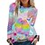 cheap Women&#039;s Hoodies &amp; Sweatshirts-Women&#039;s T shirt Tee Pink Blue Orange Print Cat Dog Daily Weekend Long Sleeve Round Neck Basic Regular 3D Cat Painting S