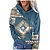cheap Women&#039;s Hoodies &amp; Sweatshirts-Women&#039;s Hoodie Sweatshirt Pullover Front Pocket Ethnic Navy Blue Brown Green Geometric Casual Long Sleeve Hoodie
