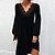 cheap Casual Dresses-Women&#039;s Casual Dress Shift Dress Black Dress Mini Dress Black Pure Color Long Sleeve Winter Fall Spring Lace Stylish V Neck Weekend 2023 S M L XL XXL 3XL