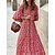 cheap Casual Dresses-Boho Geometric Maxi Dress with Ruffles for Women