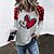 cheap Women&#039;s Hoodies &amp; Sweatshirts-Women&#039;s Basic Round Neck Valentine Plaid Heart Tee