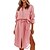 cheap Casual Dresses-Women&#039;s Shirt Dress Casual Dress Midi Dress Light Pink Light Green Pink Pure Color Half Sleeve Summer Spring Button Classic Shirt Collar Loose Fit 2023 S M L XL