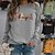 billige Hættetrøjer &amp; sweatshirts-Dame Sweatshirt bluse Basale Sort Hvid Gul Grafisk Gade Langærmet Rund hals Bomuld