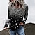 cheap Tops &amp; Blouses-Women&#039;s T shirt Tee Black Yellow Blue Print Star Daily Weekend Long Sleeve Round Neck Basic Regular Painting S