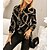 cheap Tops &amp; Blouses-Women&#039;s Shirt Blouse Black White Pink Button Print Leopard Chains Print Casual Long Sleeve Shirt Collar Basic Regular S