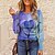 economico T-shirts-Per donna maglietta Giallo Rosa Blu Stampa Con cuori San Valentino Fine settimana Manica lunga Rotonda Essenziale Standard Pittura Coppia S