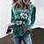 cheap Women&#039;s Hoodies &amp; Sweatshirts-Women&#039;s T shirt Tee Blue Purple Green Print Floral Holiday Weekend Long Sleeve Round Neck Basic Regular Floral Painting S