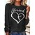 cheap T-Shirts-Women&#039;s Tunic Black White Pink Letter Daily Sports Long Sleeve Round Neck Basic Regular S