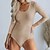 economico Bodysuit-Per donna Body Nero Bianco Verde chiaro Liscio Informale Manica lunga Stondata Essenziale Elasticizzato S
