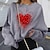 cheap Hoodies &amp; Sweatshirts-Women&#039;s Sweatshirt Pullover Basic Black White Graphic Street Long Sleeve Round Neck