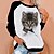 preiswerte Kapuzenpullis &amp; Sweatshirts-Damen Sweatshirt Pullover Zur Seite fahren Basic Schwarz Weiß Rote Katze Strasse Langarm Rundhalsausschnitt