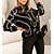 economico Tops &amp; Blouses-Per donna Camicia Blusa Nero Bianco Rosa Pulsante Stampa Leopardo Stampa di catene Informale Manica lunga Colletto Essenziale Standard S