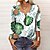 abordables Tops &amp; Blouses-Mujer Camiseta Negro Amarillo Verde Claro Cremallera de un cuarto Estampado Floral Pluma Diario Fin de semana Manga Larga Escote Redondo Básico Regular Flor Pintura S