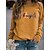 cheap Hoodies &amp; Sweatshirts-Women&#039;s Sweatshirt Pullover Basic Black White Yellow Graphic Street Long Sleeve Round Neck Cotton