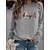 billige Hættetrøjer &amp; sweatshirts-Dame Sweatshirt bluse Basale Sort Hvid Gul Grafisk Gade Langærmet Rund hals Bomuld