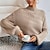 cheap Sweaters-Women&#039;s Pullover Sweater Jumper Stand Collar Turtleneck Cable Knit Acrylic Knitted Fall Winter Outdoor Daily Holiday Stylish Casual Soft Long Sleeve Pure Color Maillard Black White Army Green S M L