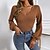cheap Tops &amp; Blouses-Women&#039;s Shirt Blouse Brown Khaki Crochet Plain Casual Long Sleeve V Neck Basic Regular Lantern Sleeve S