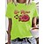 baratos T-shirts-Mulheres Camiseta Preto Branco Amarelo Imprimir Gráfico Leopardo Diário Feriado Manga Curta Decote Redondo Básico 100% Algodão Padrão Pintura S